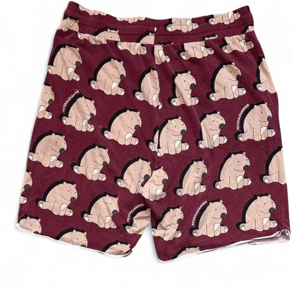 Peter Alexander Maroon Wombat Patterned Pyjama Pajama Sleep Shorts — LARGE - Picture 3 of 7